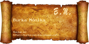 Burka Mónika névjegykártya