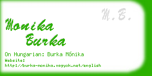 monika burka business card